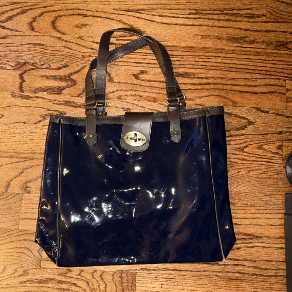 Boden Blue Plastic & Brown Leather